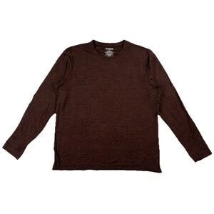 Bombas Long Sleeve Shirt Baselayer Merino Wool Blend Burgundy Men's Medium
